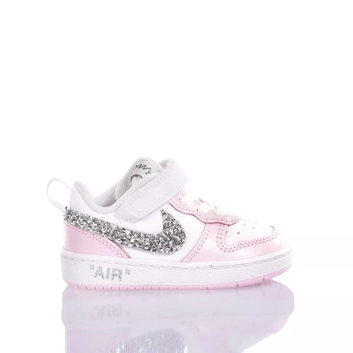 Scarpe premaman bimba rosa e bianche con glitter, moda abbigliamento premaman