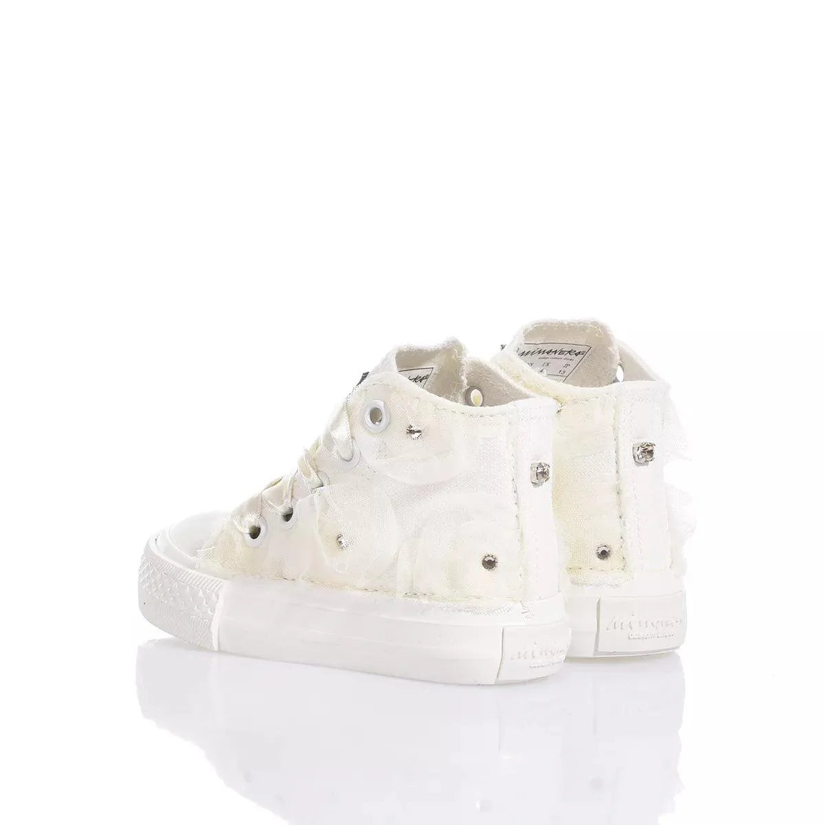 Sneakers bianche donna, tessuto floreale e dettagli eleganti, scarpe premaman trendy