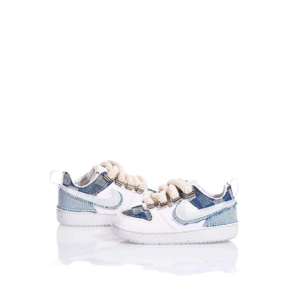 Scarpe neonato bianche e denim ideali per abbigliamento premaman, stile casual bambino