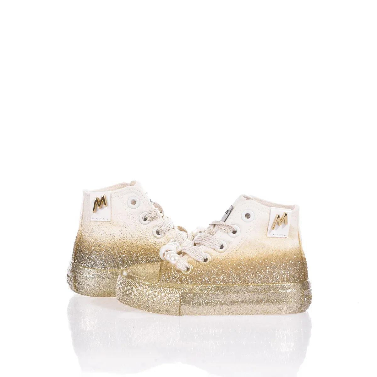 Scarpe glitter oro per bambini, idea regalo moda premaman e abbigliamento premaman