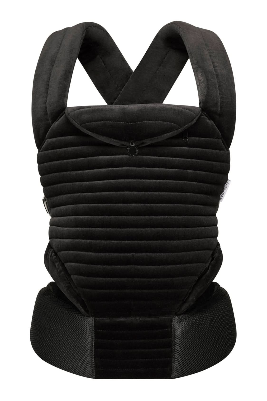 Marsupio nero imbottito per neonato, accessorio abbigliamento premaman pratico ed elegante