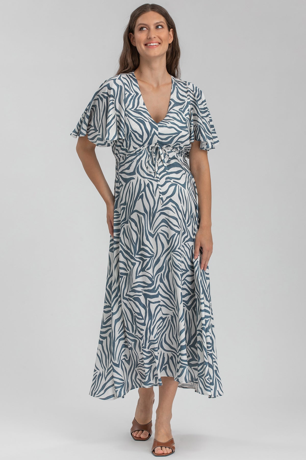 VALENTINA QA67 | Printed Maternity Maxi Dress