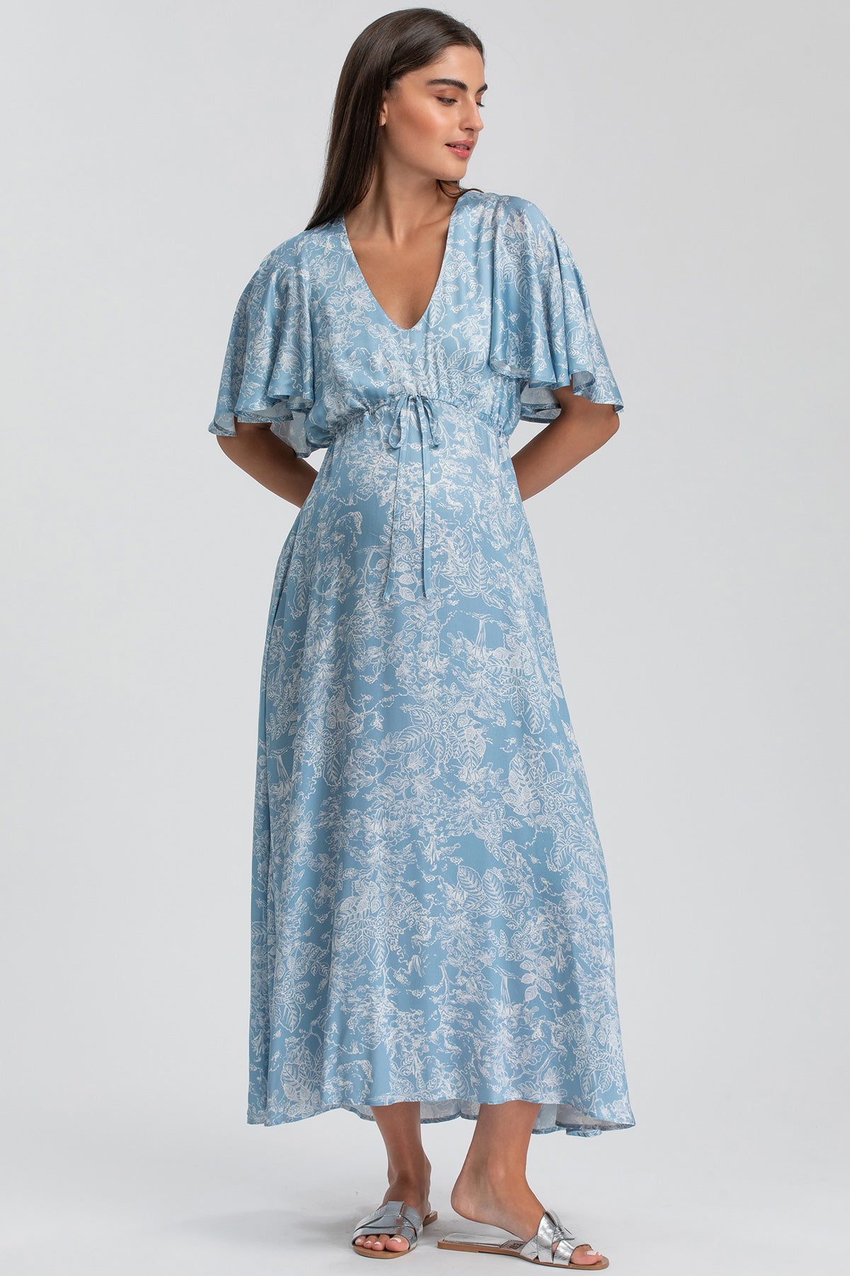 VALENTINA QD31 | Printed Maternity Maxi Dress