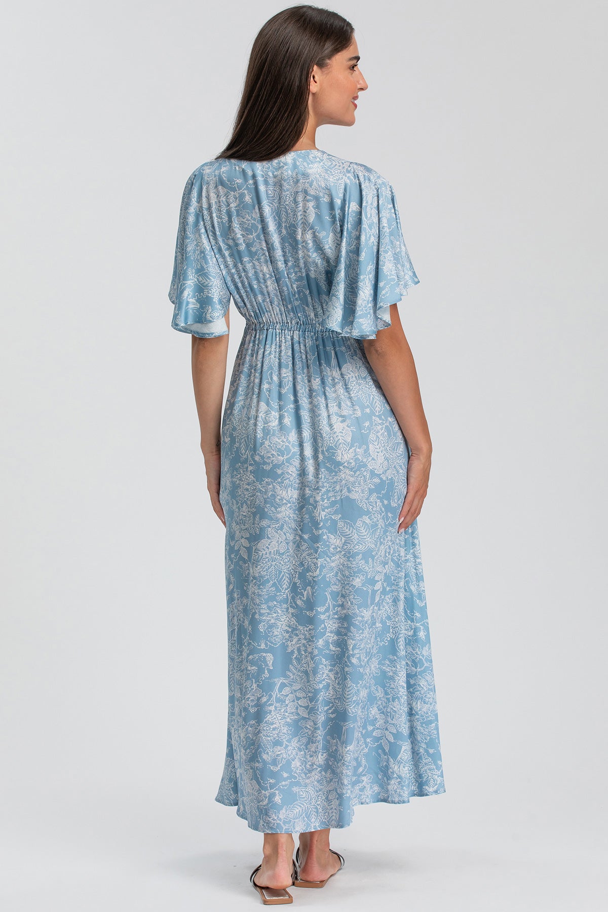 VALENTINA QD31 | Printed Maternity Maxi Dress