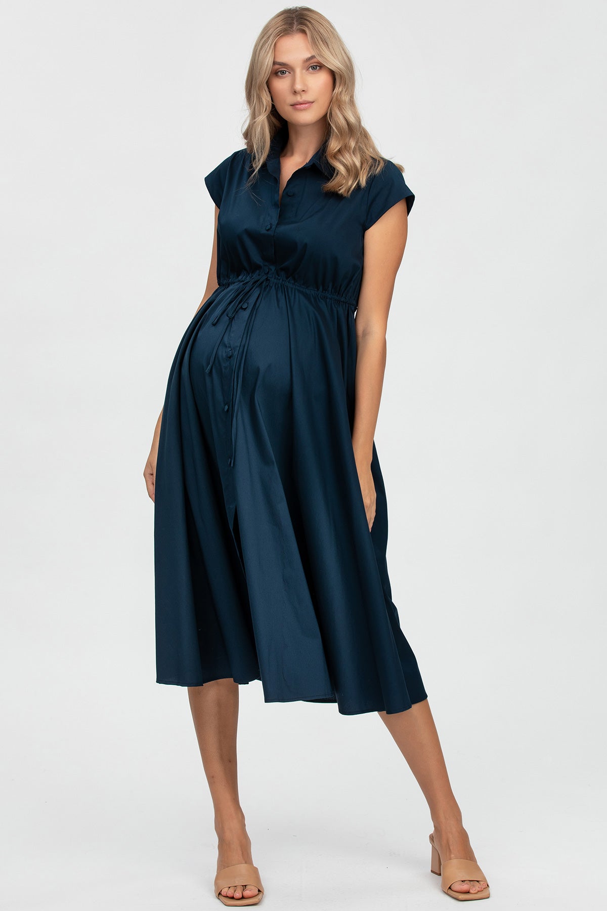 CELESTE | Abito Premaman in Cotone Blu Scuro