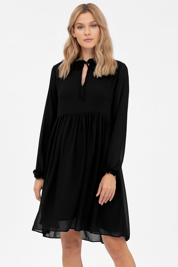 MATILDE | Maternity Dress in Black Chiffon
