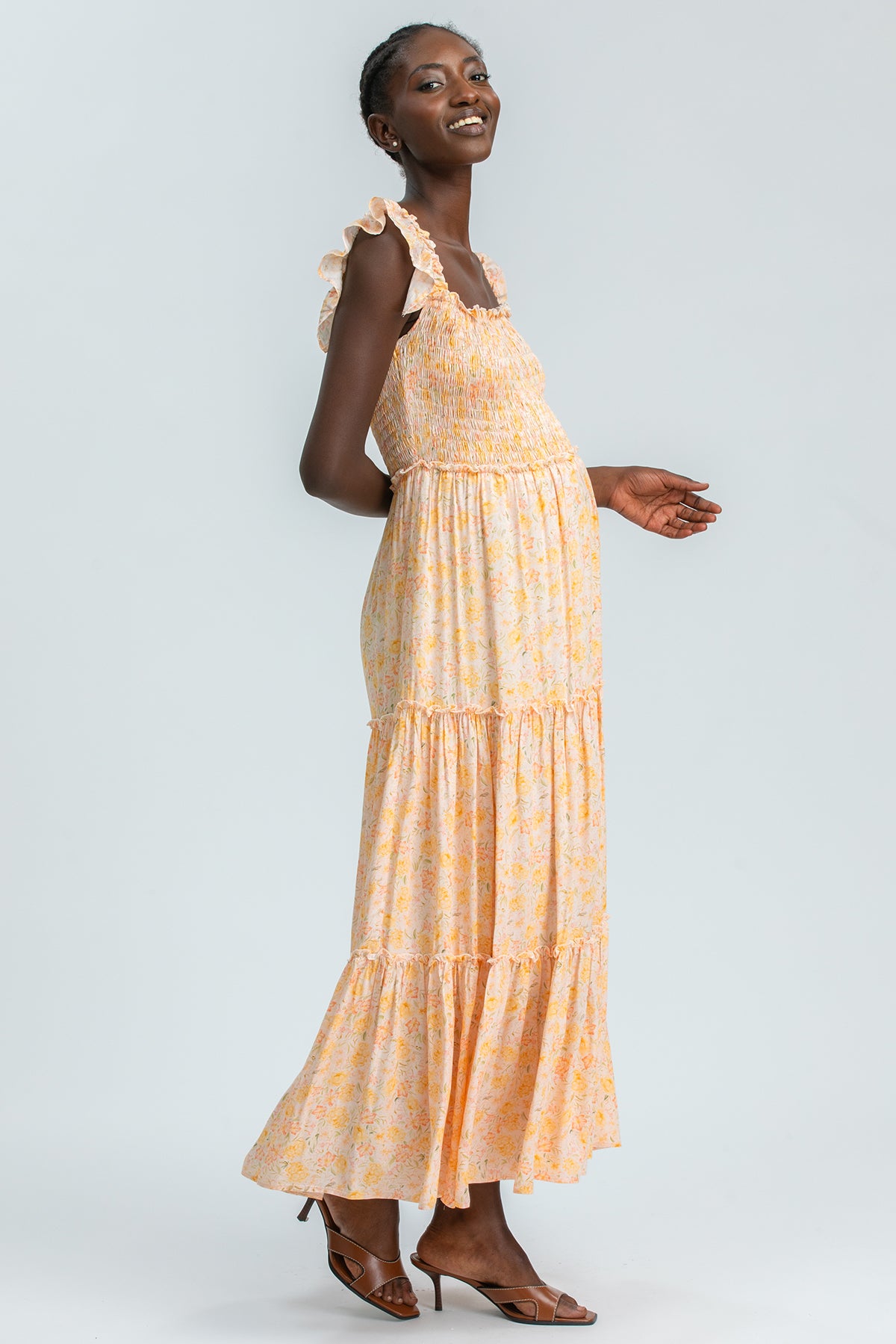 CHLOÉ QB65 | Maxi Maternity Dress with Floral Prints