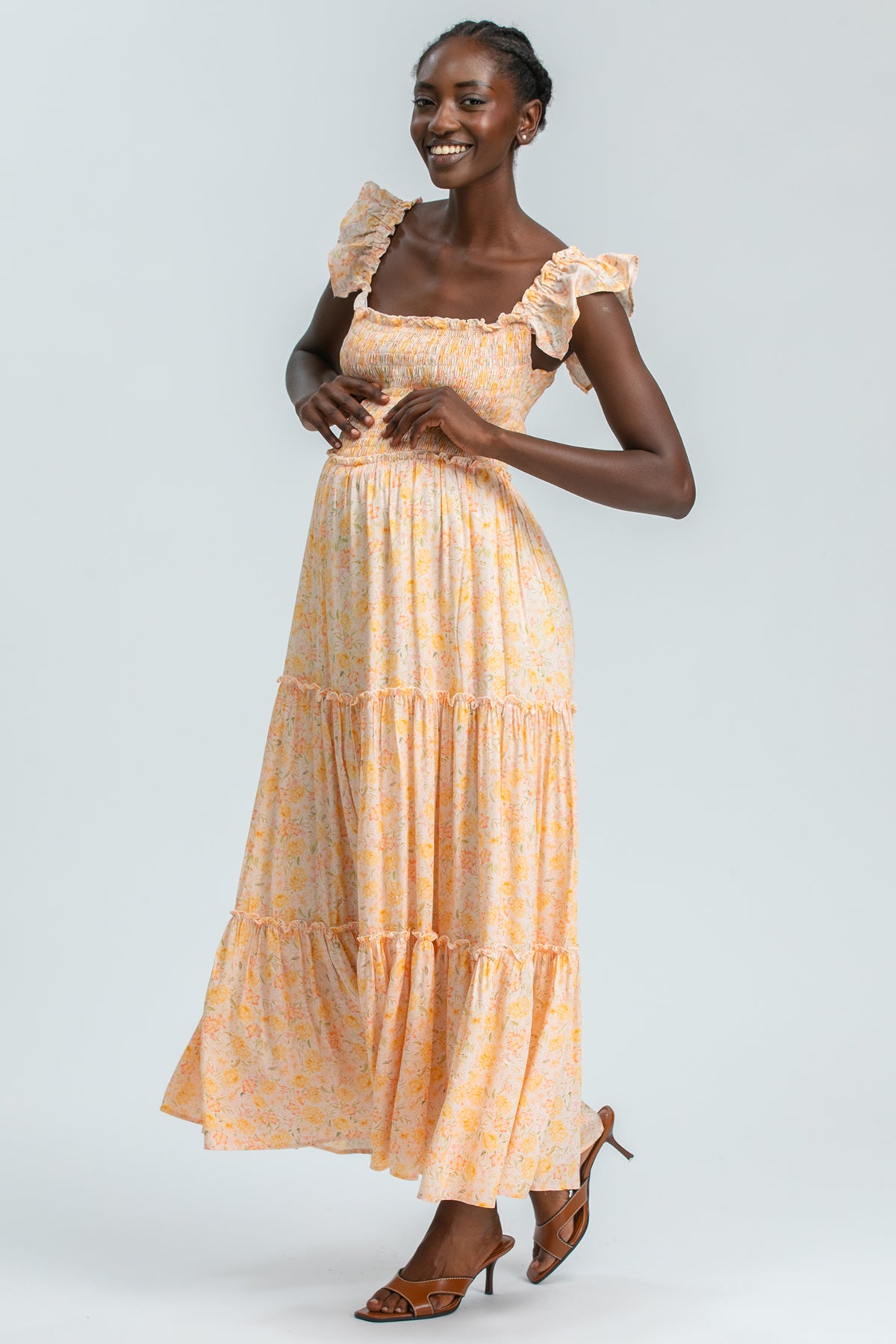 CHLOÉ QB65 | Maxi Maternity Dress with Floral Prints