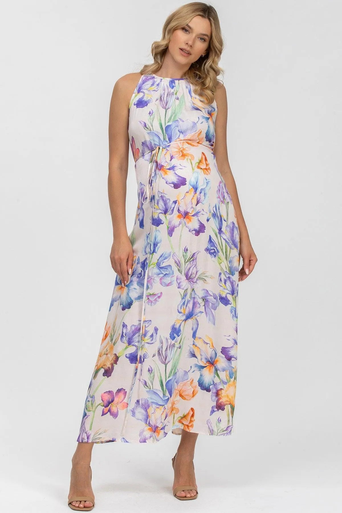 FRANCESCA QA30 | Printed Maternity Maxi Dress
