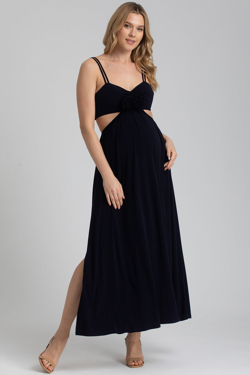 SELENA | Navy Blue Cut-out Maternity Evening Dress 