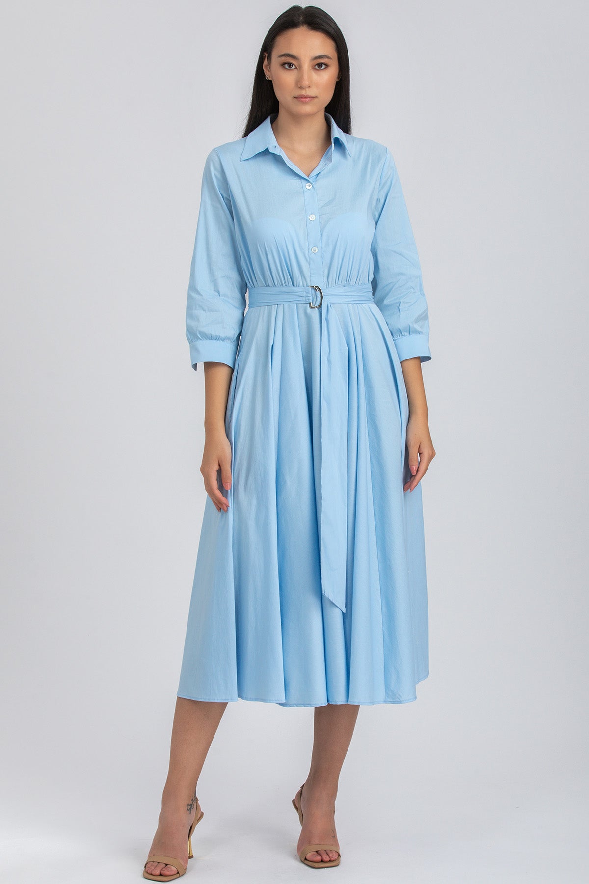 DAISY | Maxi Abito a Camicia Azzurro