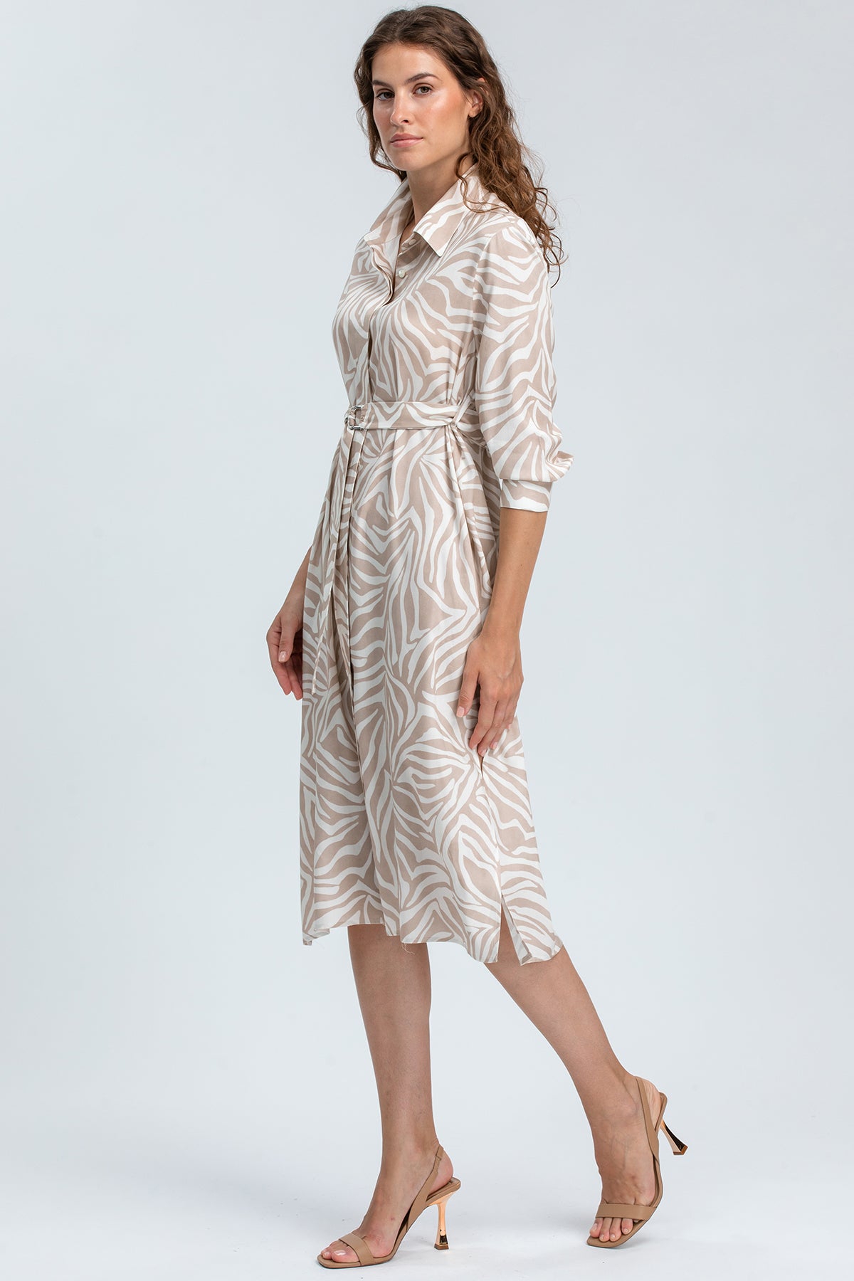 MARGHERITA QC67 | Abito a Camicia Stampato