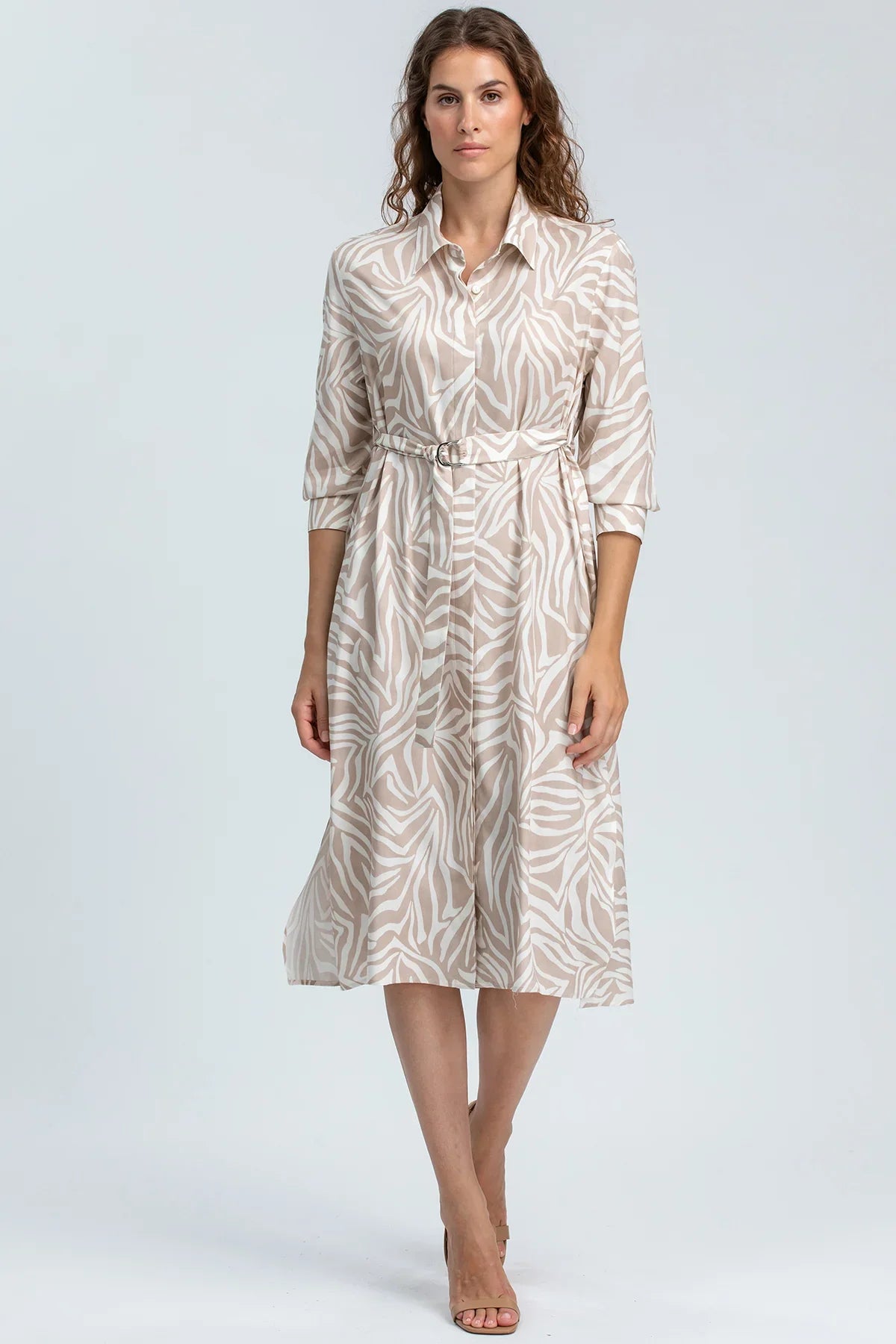 MARGHERITA QC67 | Abito a Camicia Stampato
