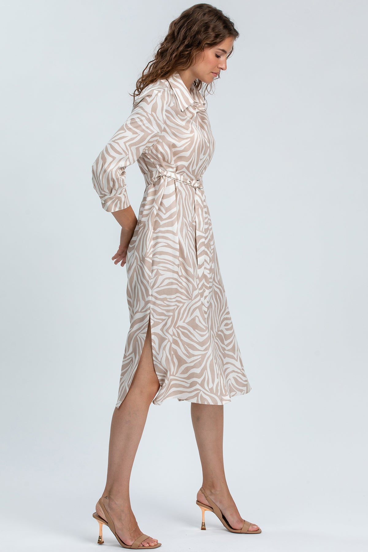 MARGHERITA QC67 | Abito a Camicia Stampato