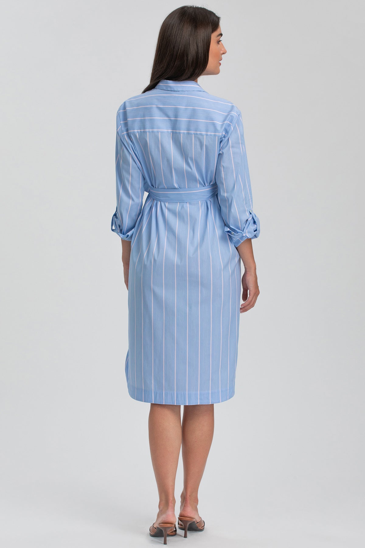 BIANCA | Abito Camicia Premaman e Allattamento in Cotone a Righe