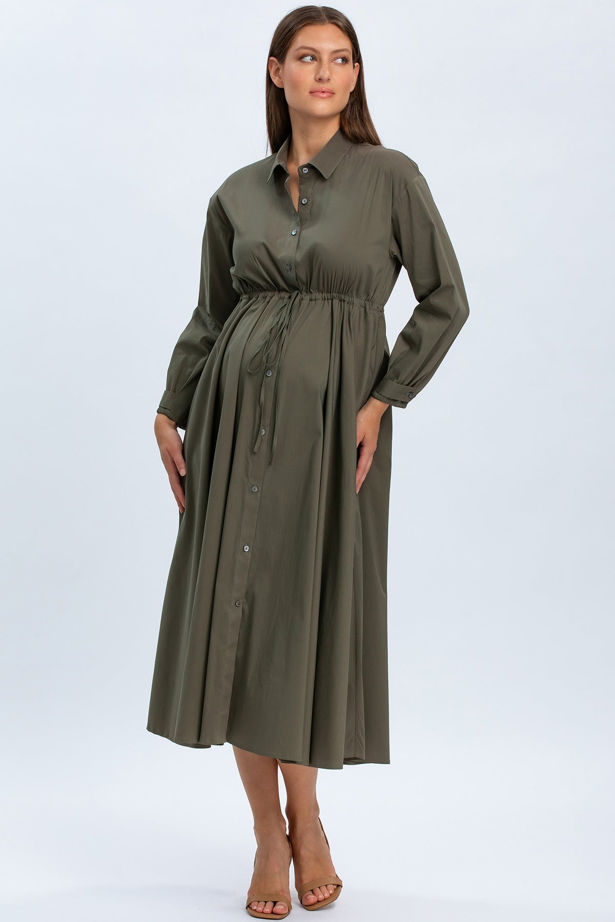 ALTHEA | Abito Camicia Premaman Verde