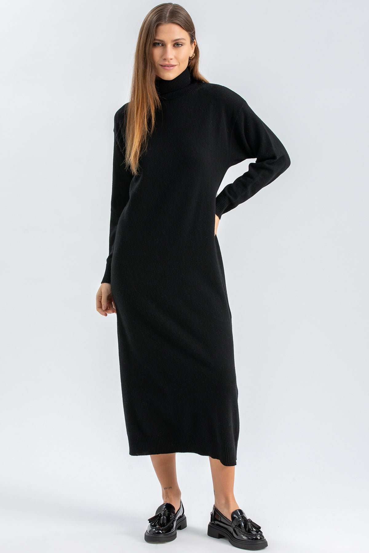 GRESSONEY | Black Maxi Dress in Wool