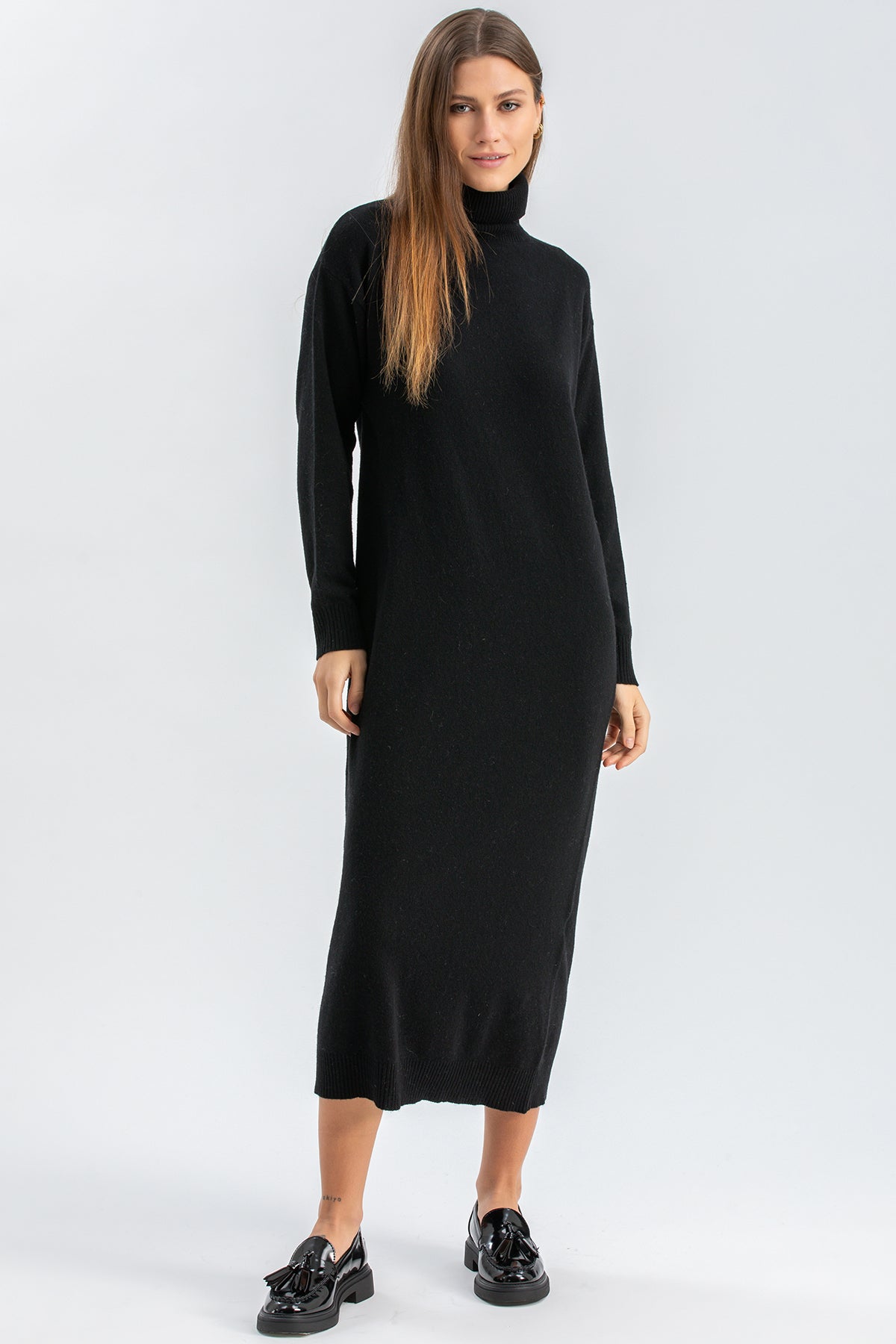 GRESSONEY | Black Maxi Dress in Wool
