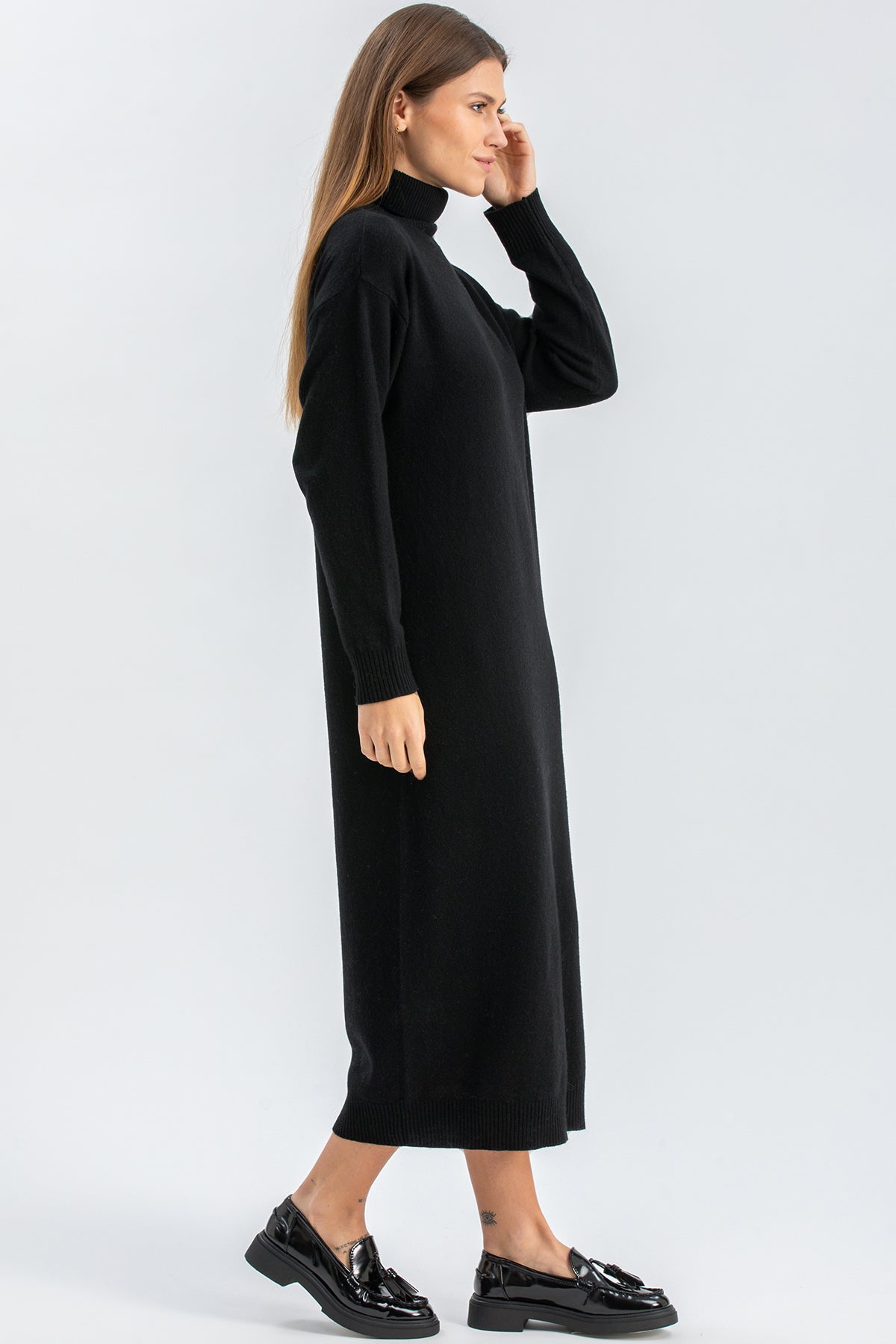 GRESSONEY | Black Maxi Dress in Wool