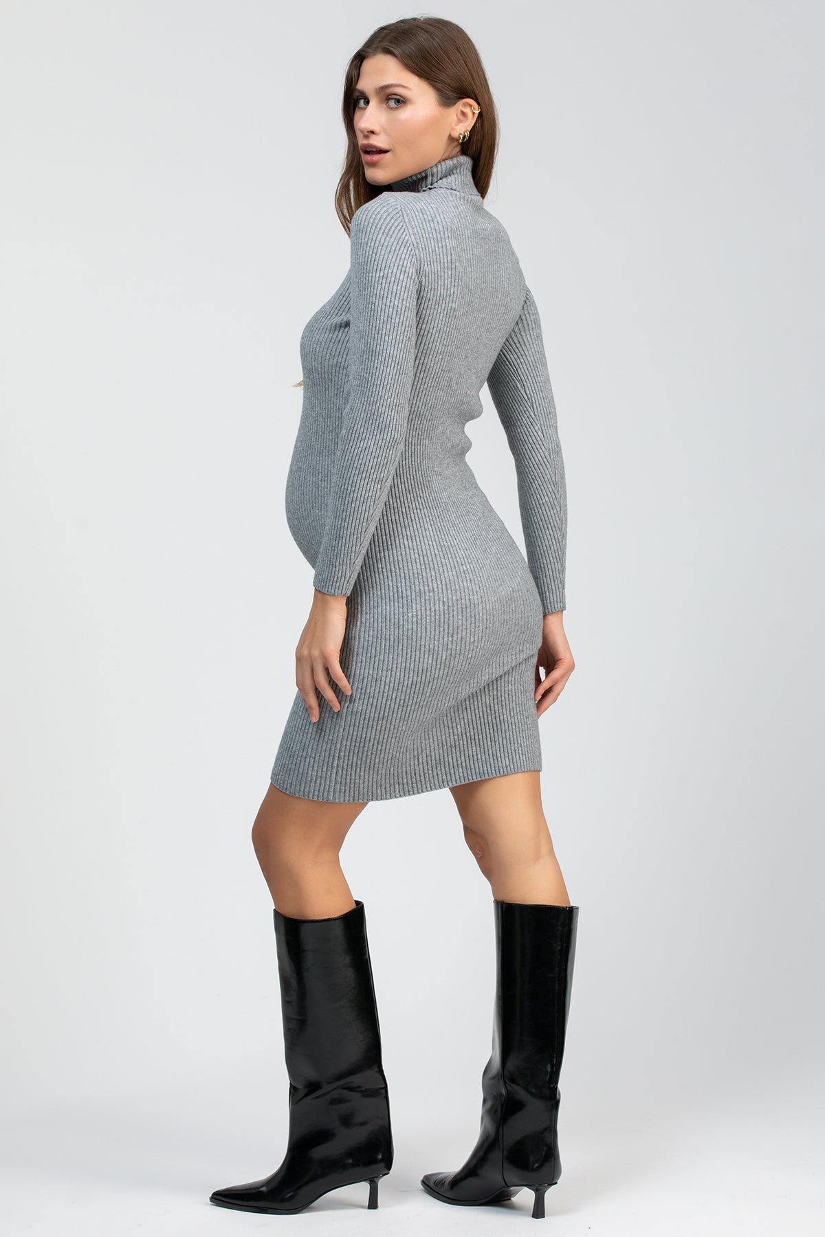 CELESTE | Grey Maternity Bodycon Dress