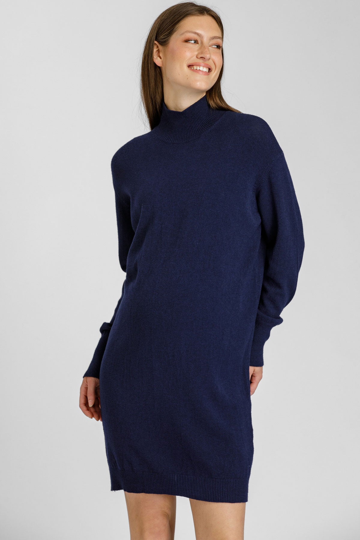 FELICIA | Cream Maternity Mini Dress with Long Sleeves