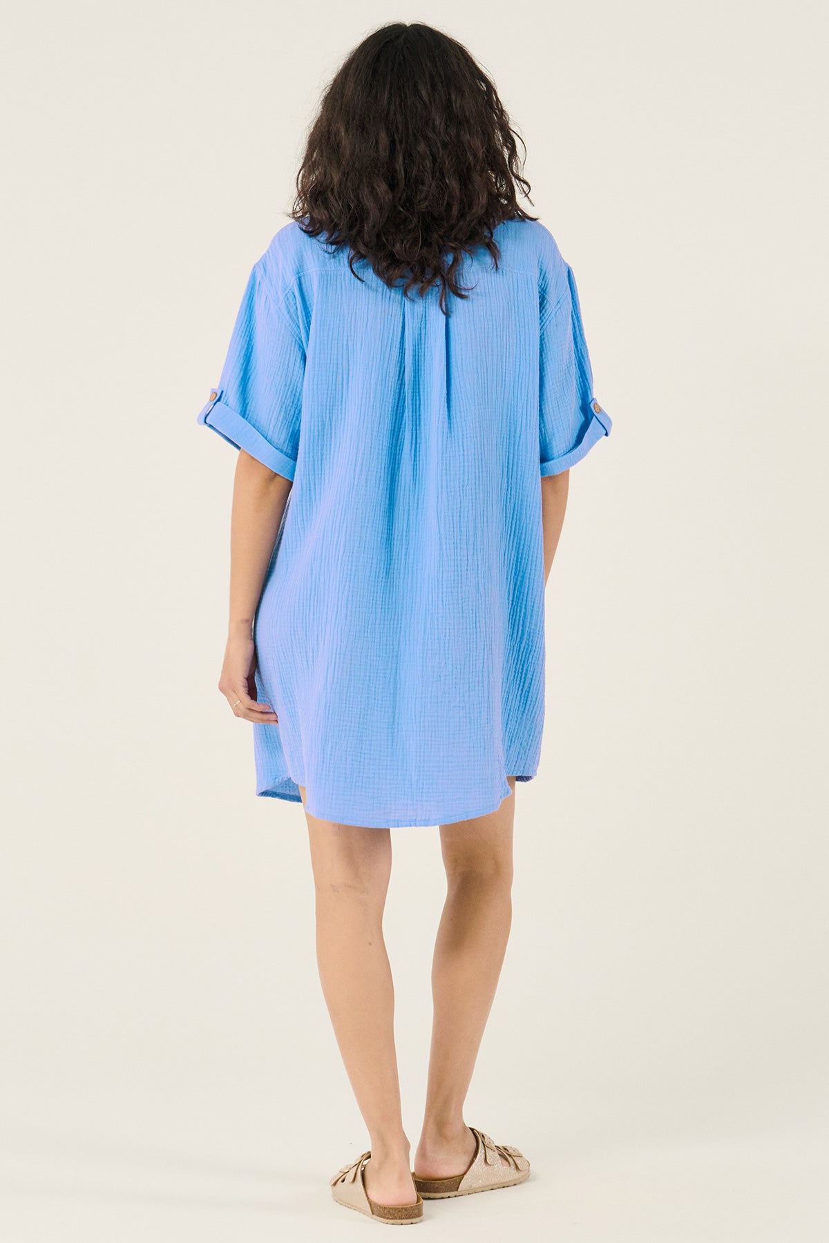 BERTILLE | Blue Maternity and Nursing Chemisier Dress