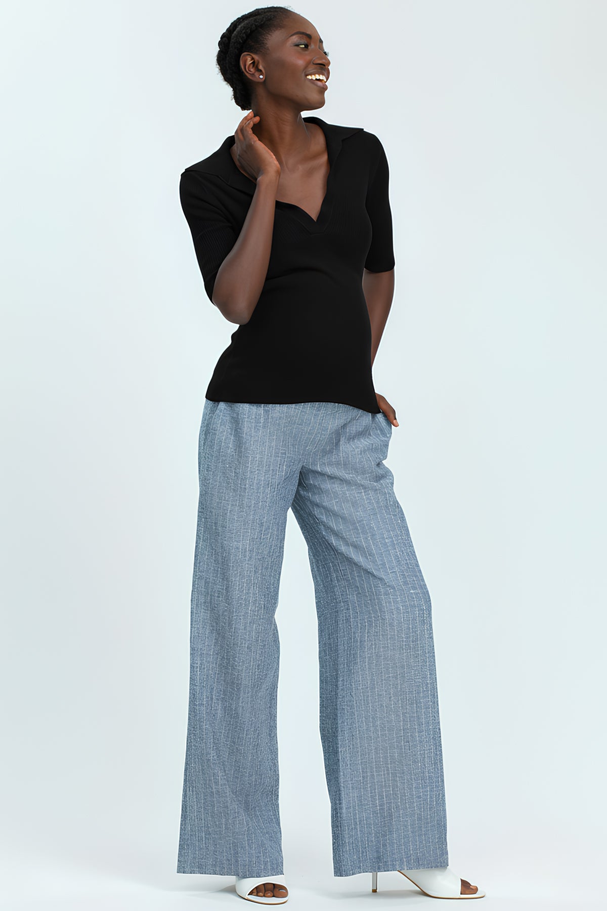 BURANO | Top Premaman Nero con Colletto