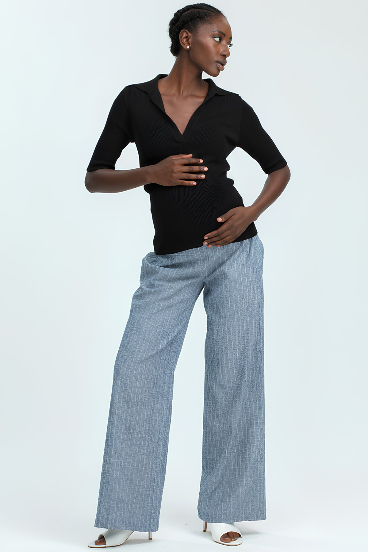 BURANO | Top Premaman Nero con Colletto