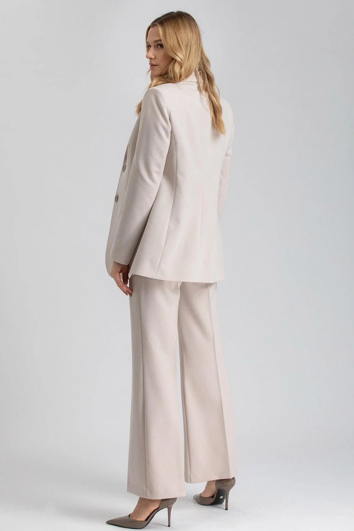 MAXIMILIAN | Pantaloni Premaman Beige a Gamba Leggermente Svasata - Pietro Brunelli