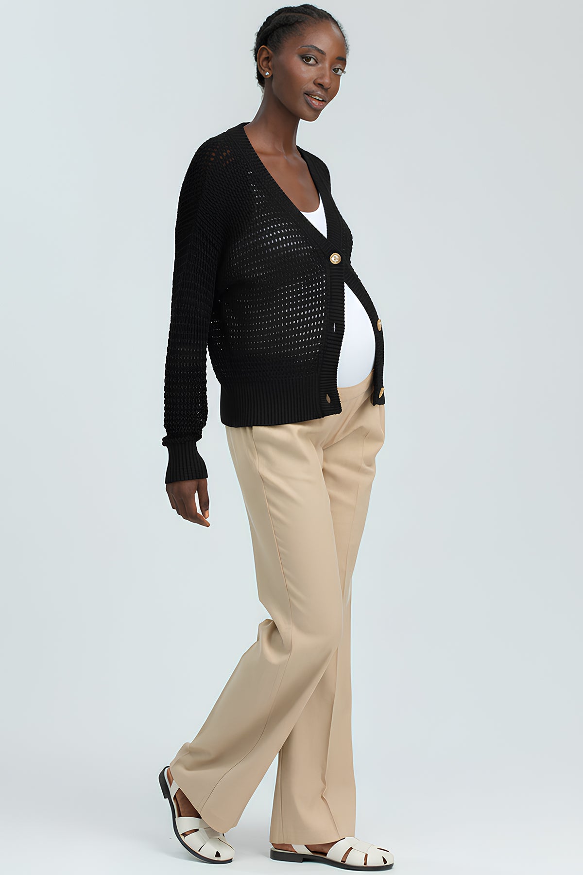 LAMPEDUSA | Black Maternity Mesh Cardigan