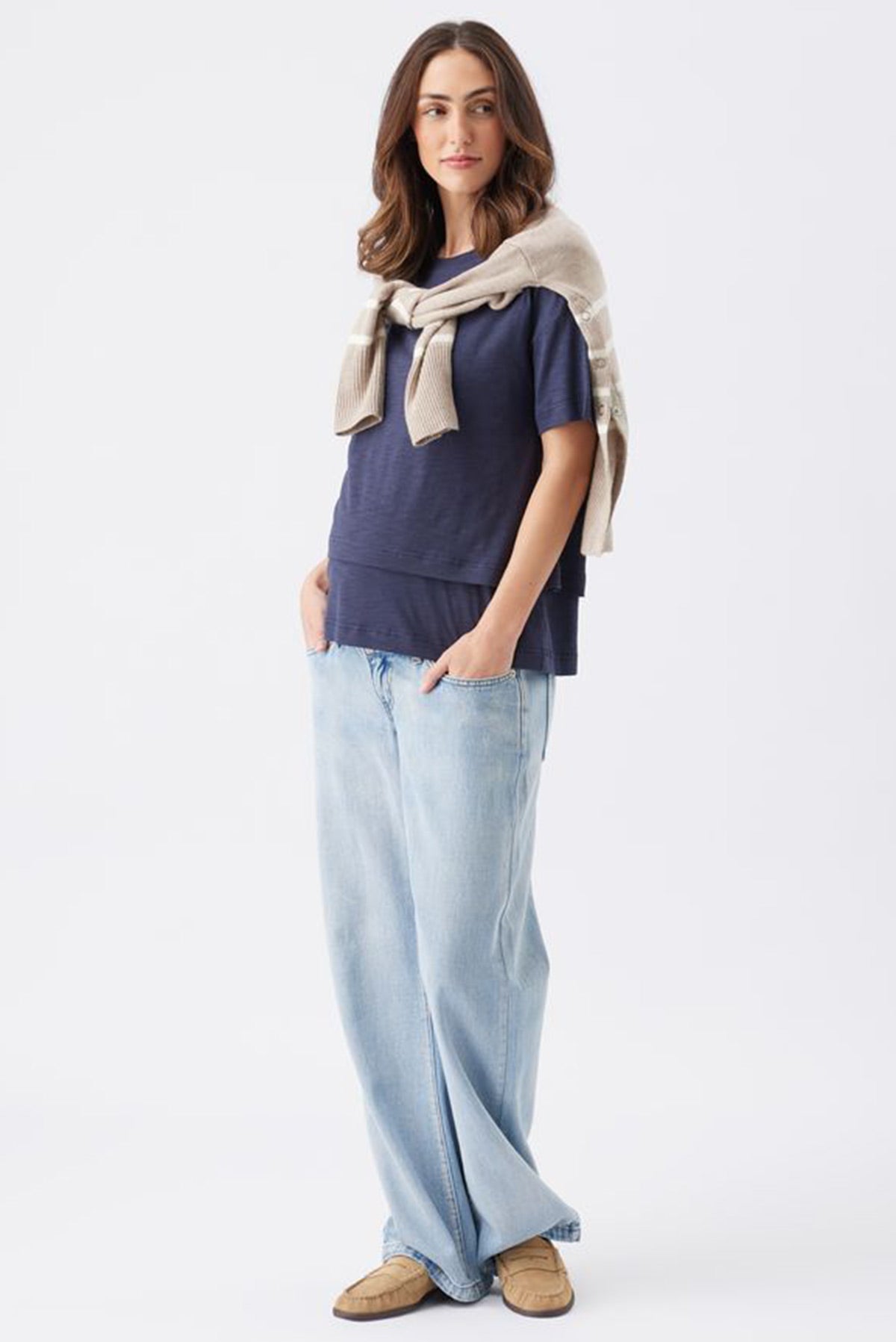 CLAUD | Maglia Premaman e Allattamento Blu Scuro