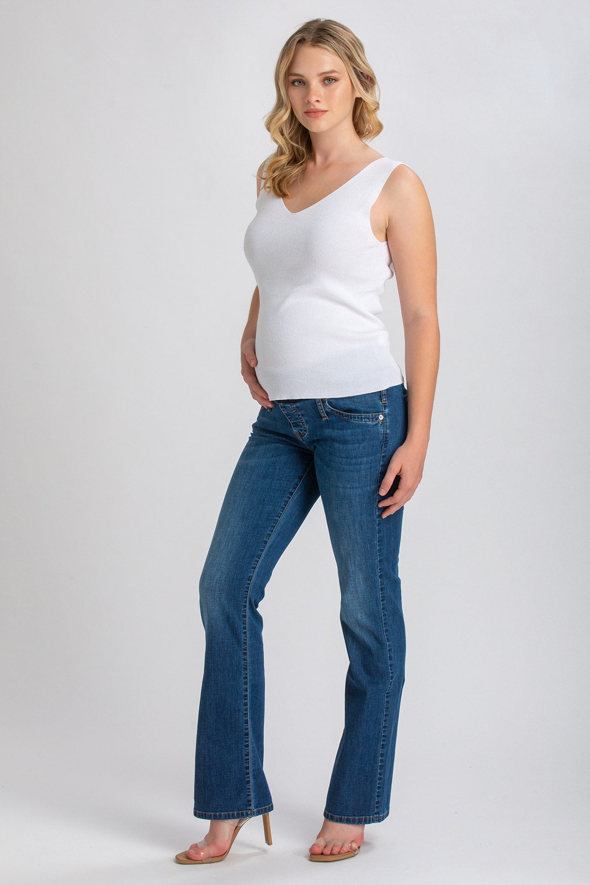 SLIM BOOTCUT WA07 | Flare Slim-fit Maternity Jeans