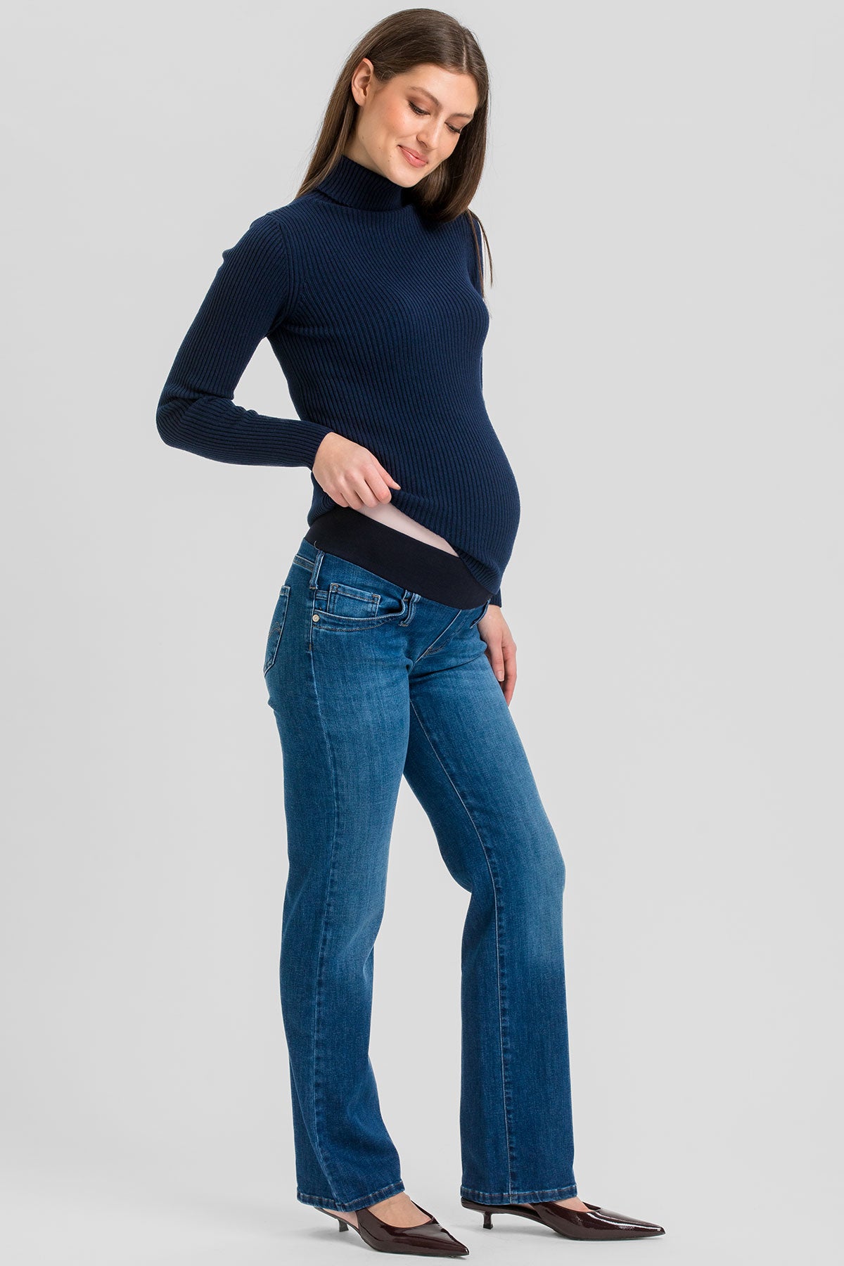 Jeans premaman a gamba dritta