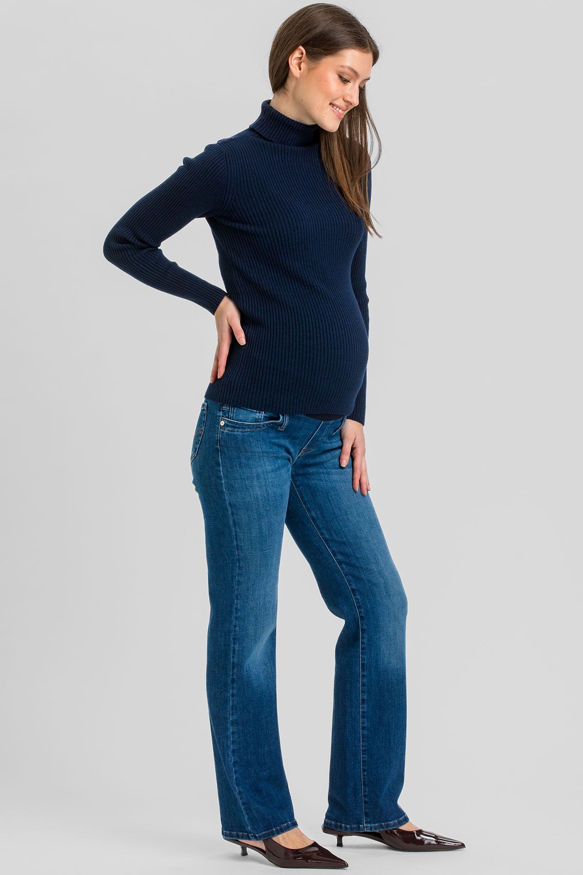 Jeans premaman a gamba dritta