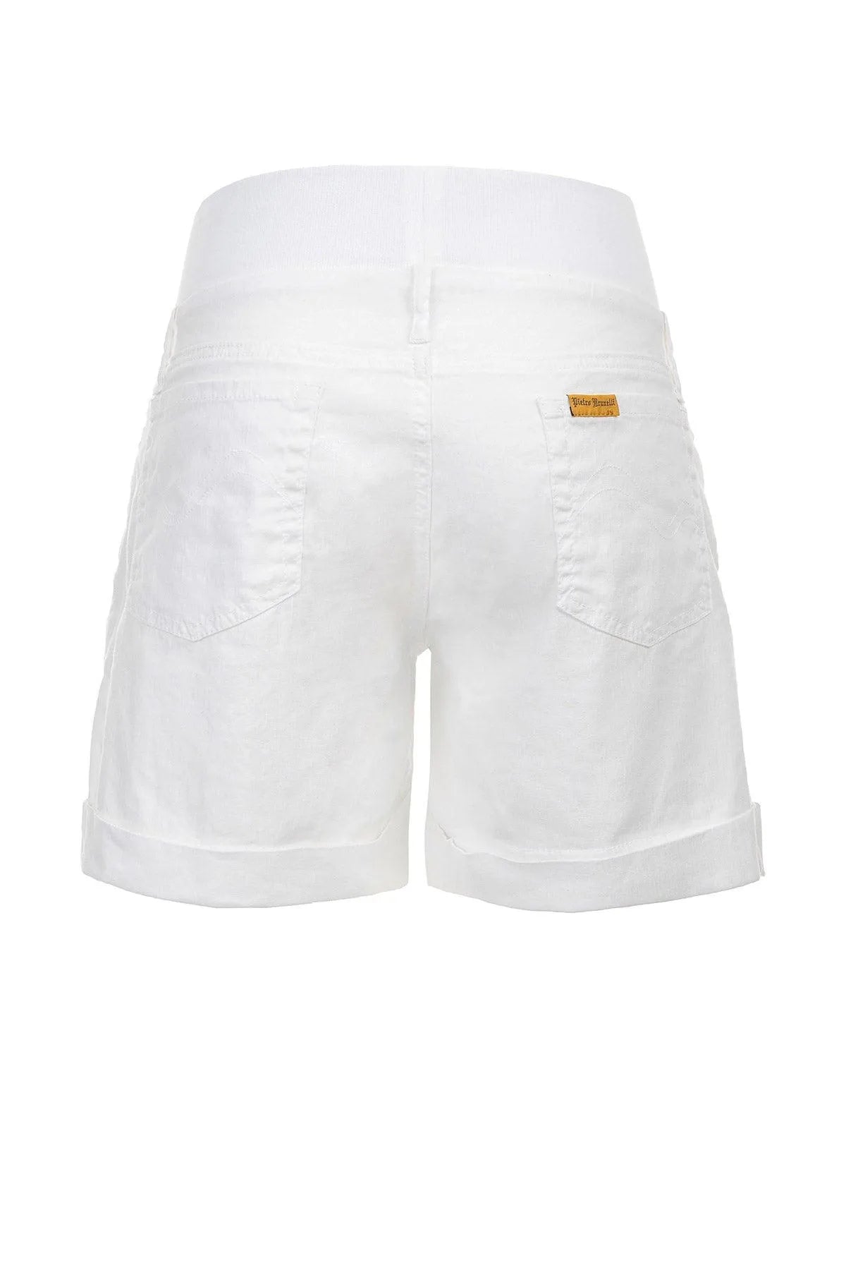 MINI SHORT IN LINO | Pantaloncini Premaman Bianchi - Pietro Brunelli