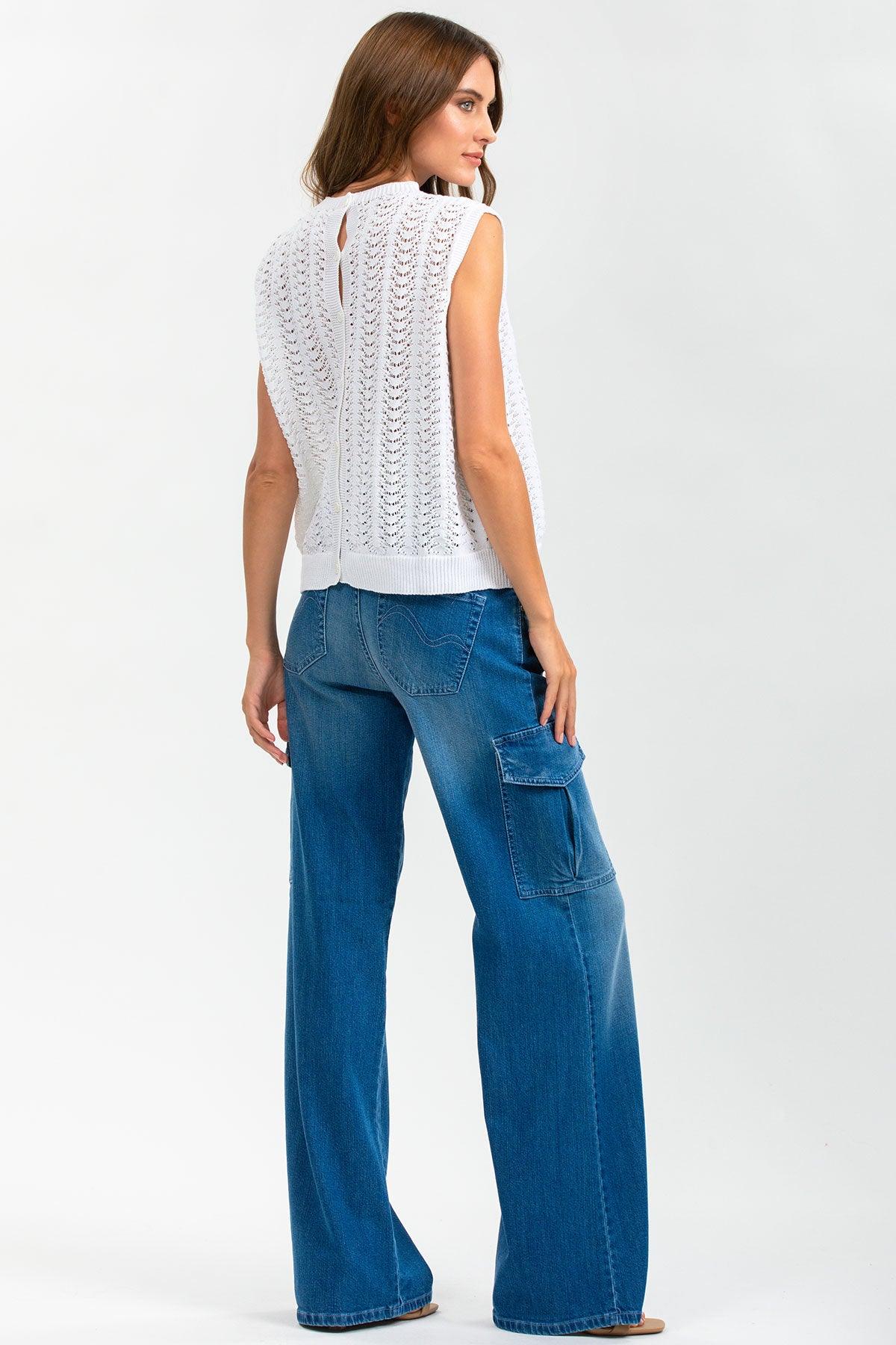 WIDE LEG WA02 | Jeans Premaman a Gamba Larga con Tasche Laterali - Pietro Brunelli