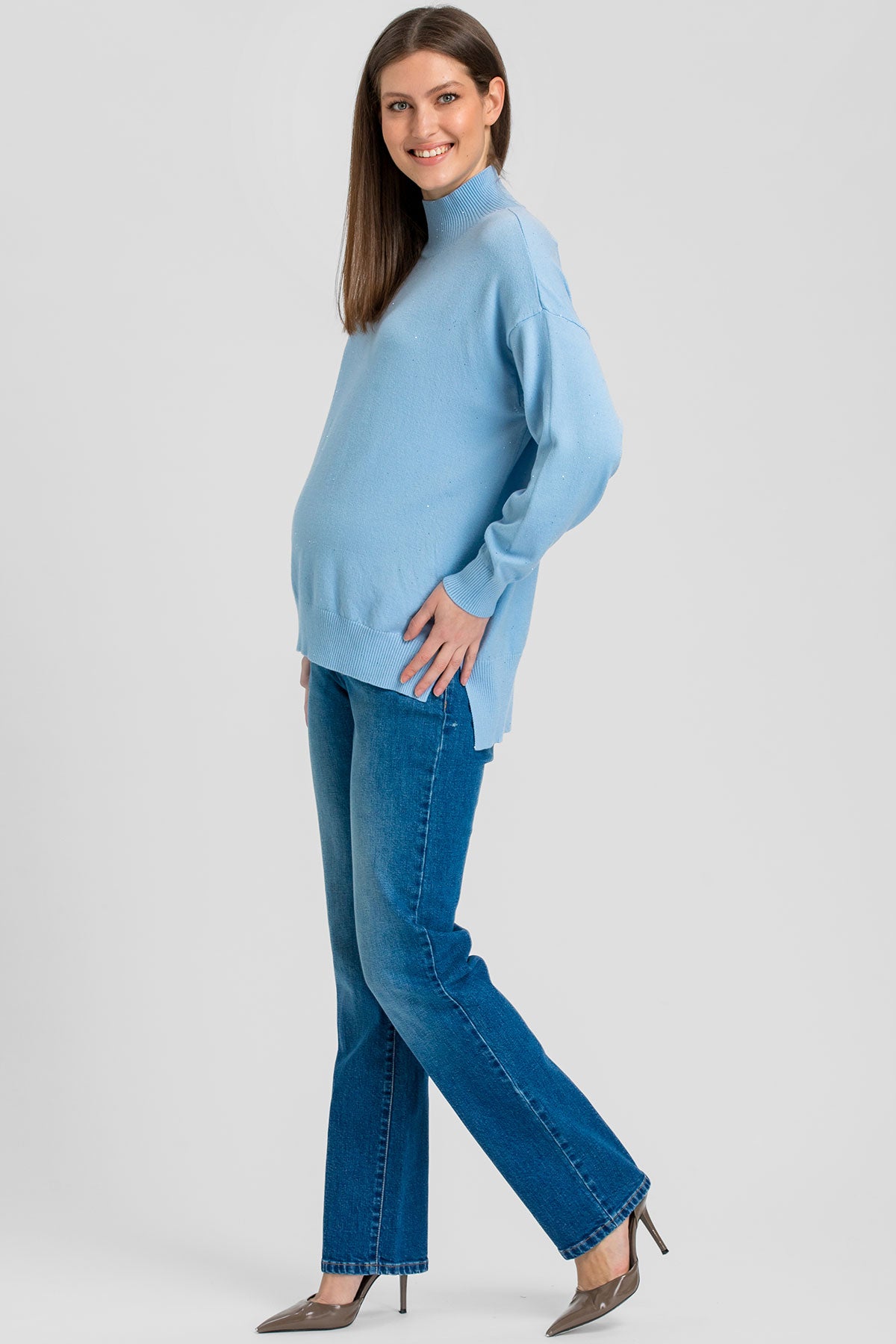 STRAIGHT ANKLE JEANS W007 | Straight-Leg Maternity Jeans