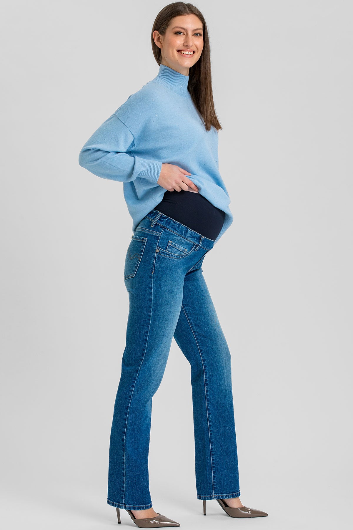 STRAIGHT ANKLE JEANS W007 | Straight-Leg Maternity Jeans
