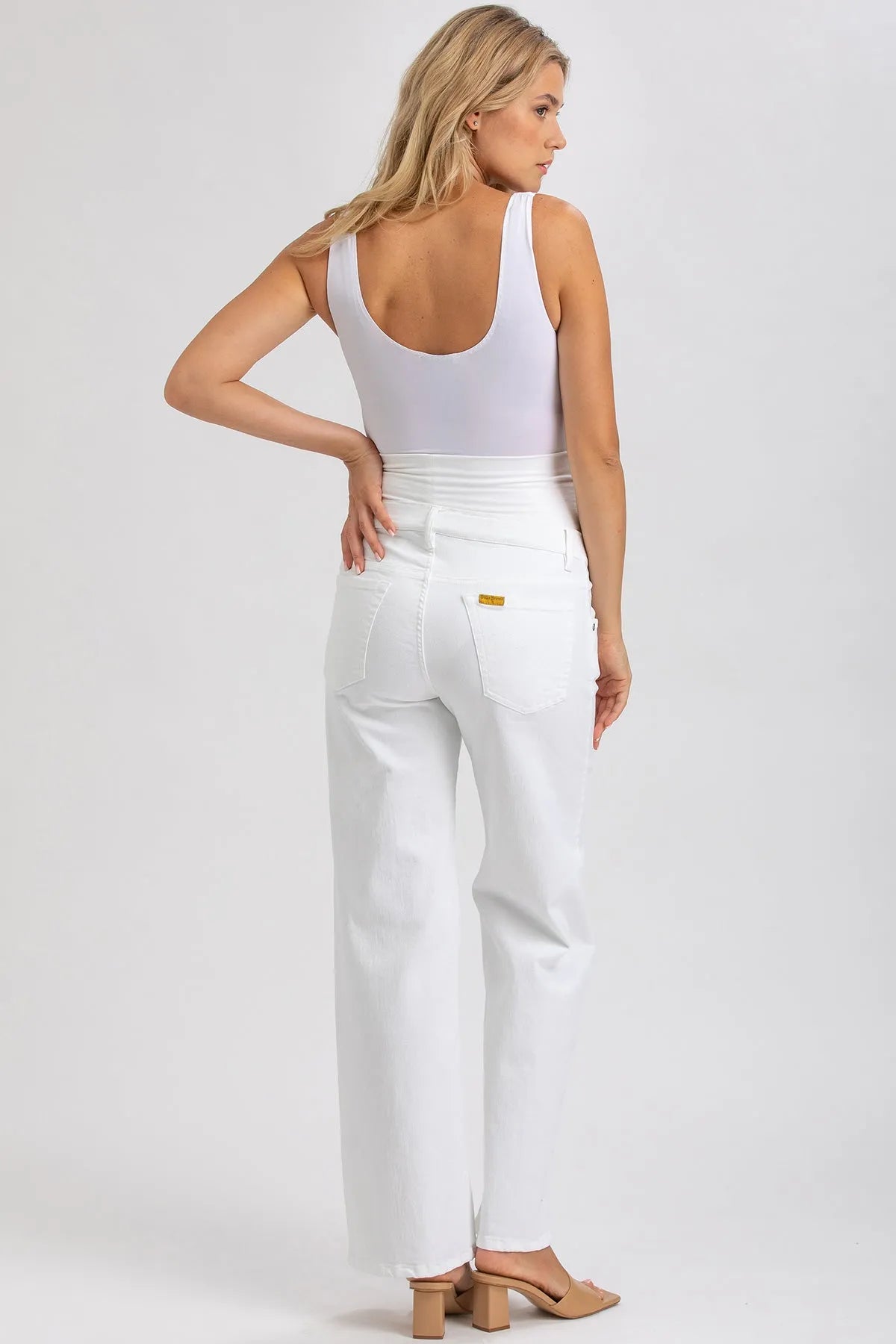 WIDE LEG | White wide Leg Maternity Jeans
