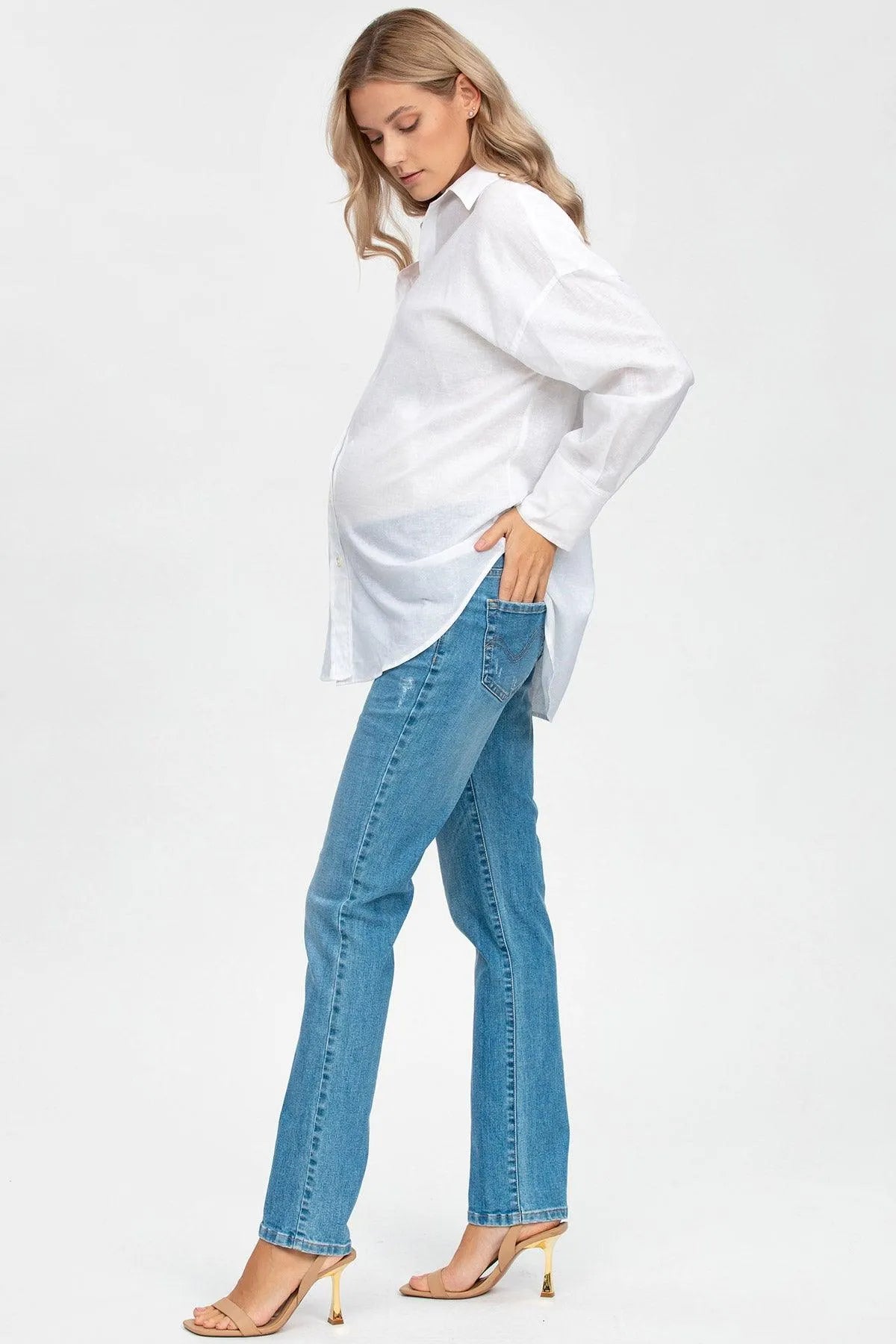 EXTRA LENGTH W340 | Jeans Premaman con Gamba Dritta - Pietro Brunelli