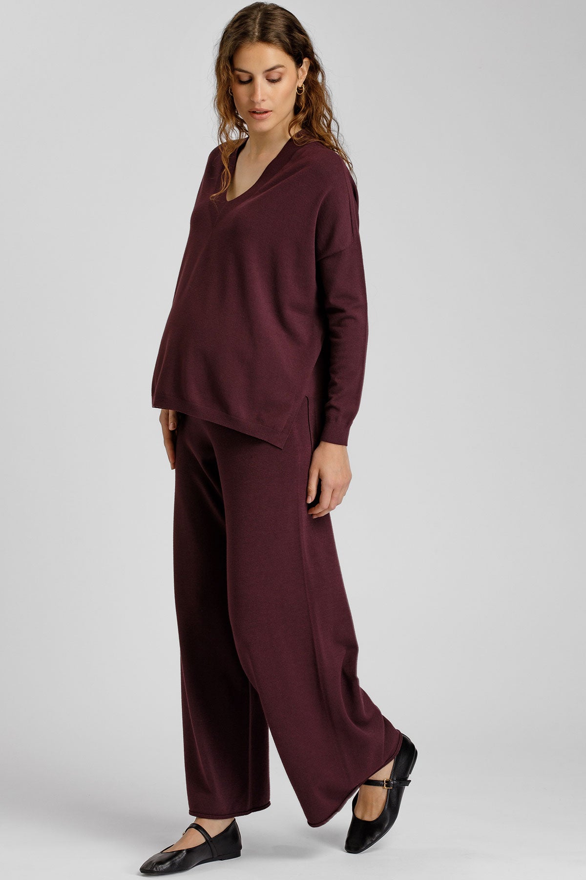 WARREN | Wide Leg Maternity Pants in Blue