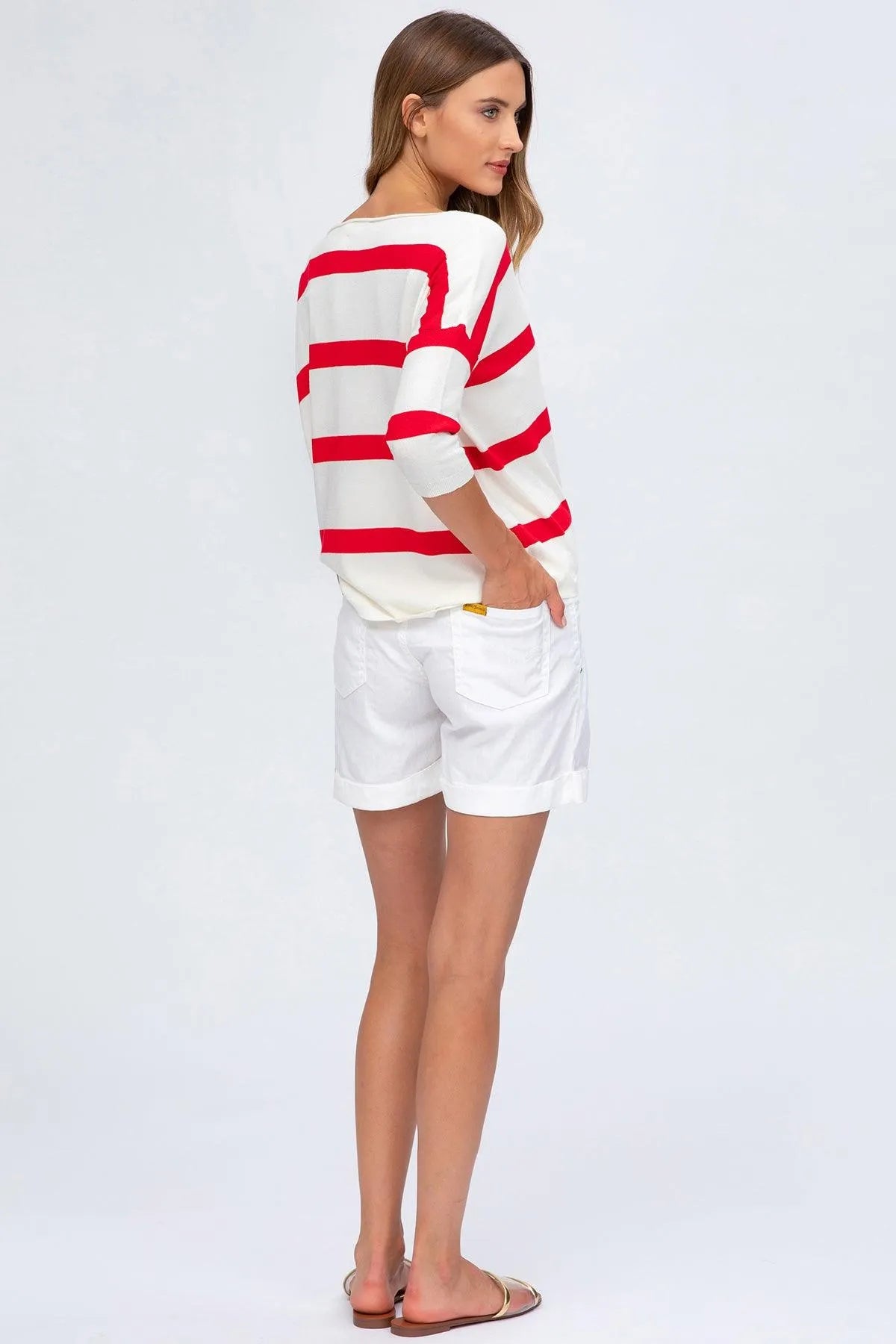 MINI SHORT IN LINO | Pantaloncini Premaman Bianchi - Pietro Brunelli