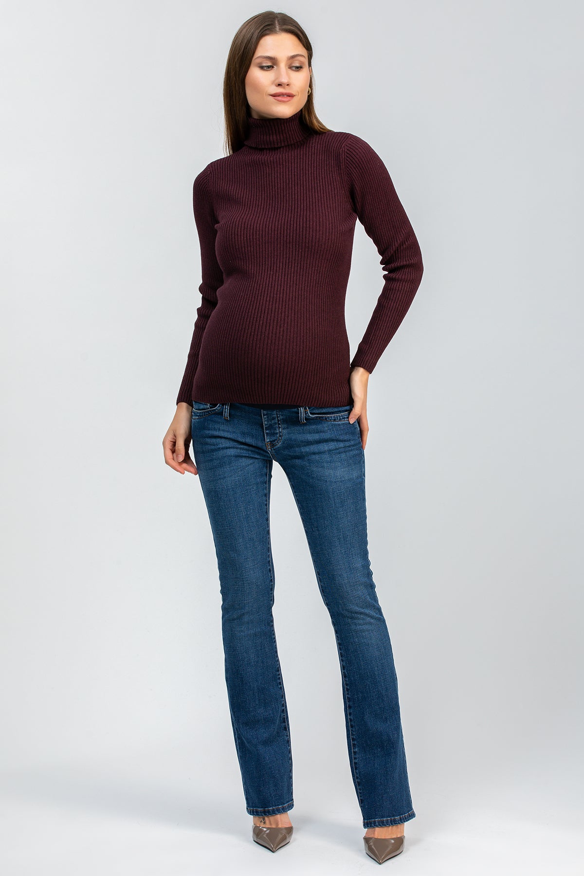 AURORA | Maglia Premaman Bordeaux a Costine