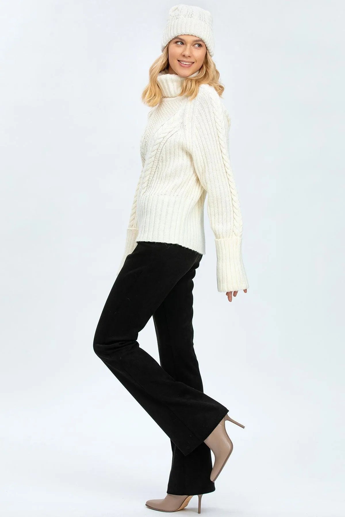 COURCHEVEL | Maglione Bianco Con Trecce in Lana e Cachemire - Pietro Brunelli