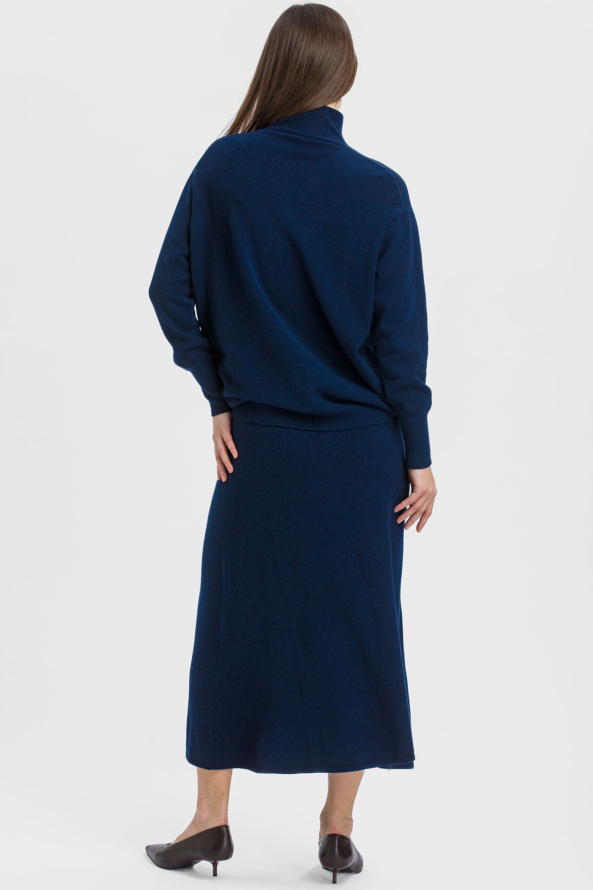 REGINA | Maglia Premaman Blu Scuro a Collo Alto