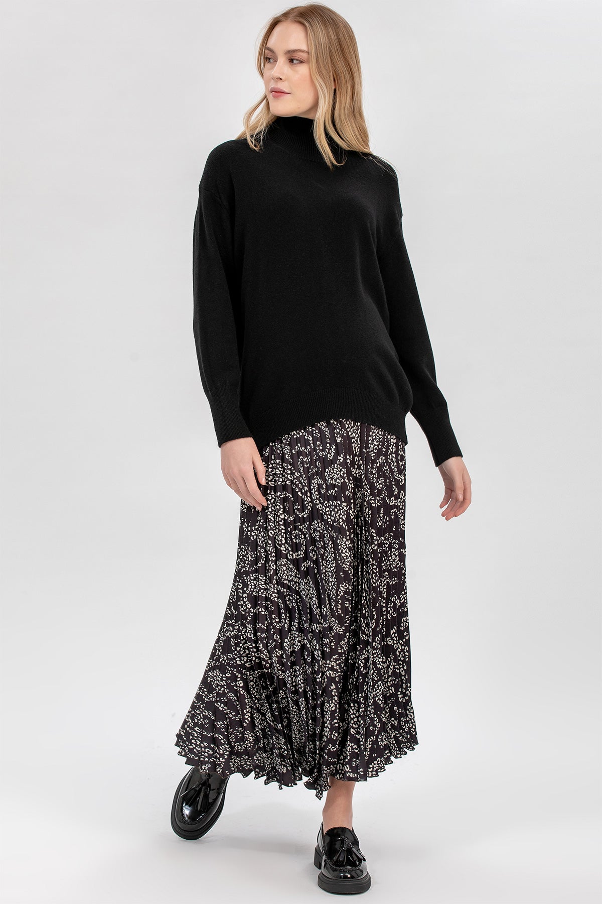 ANNABELLA QA64 | Gonna Premaman Plissé Lunga Stampata