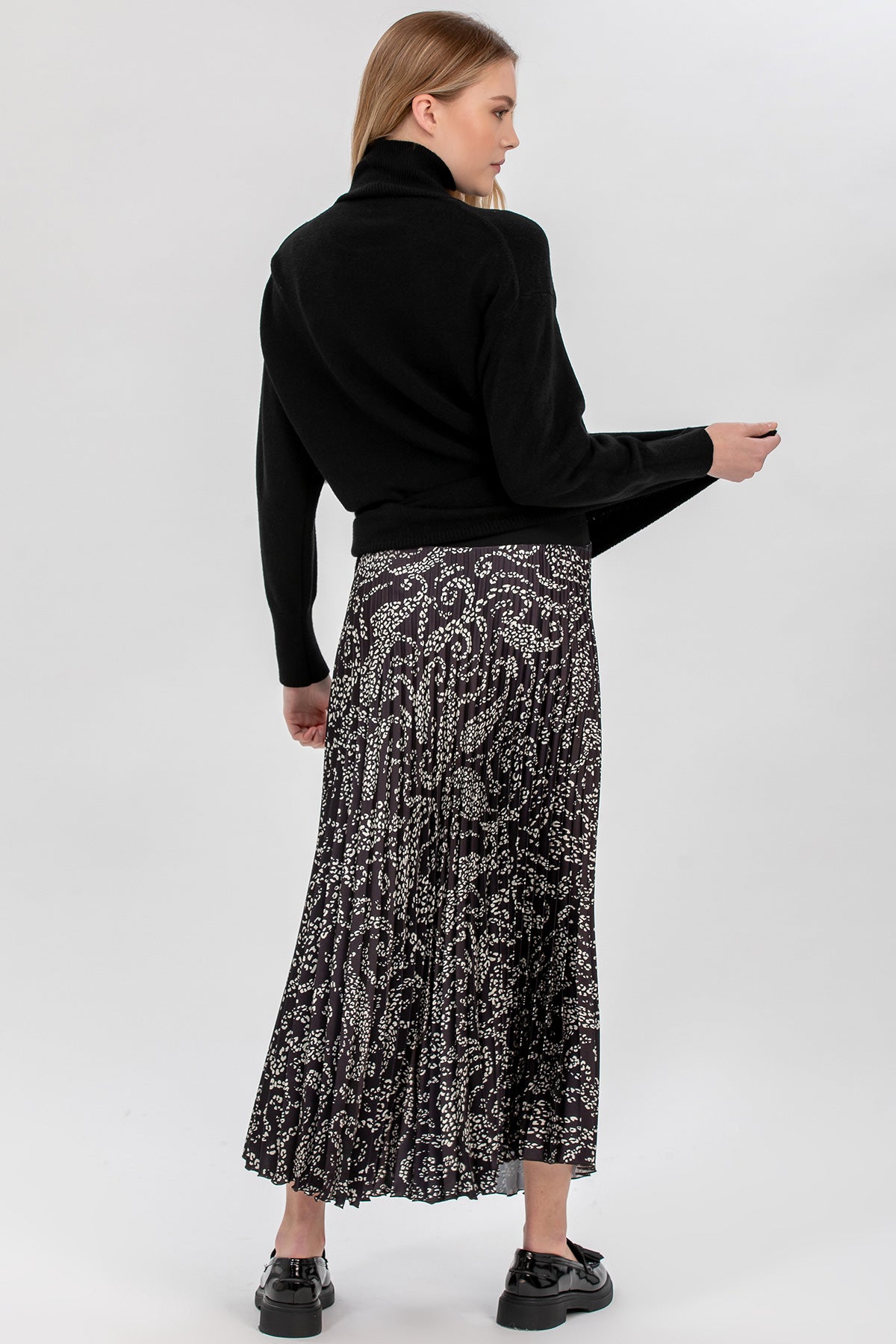 ANNABELLA QA64 | Gonna Premaman Plissé Lunga Stampata