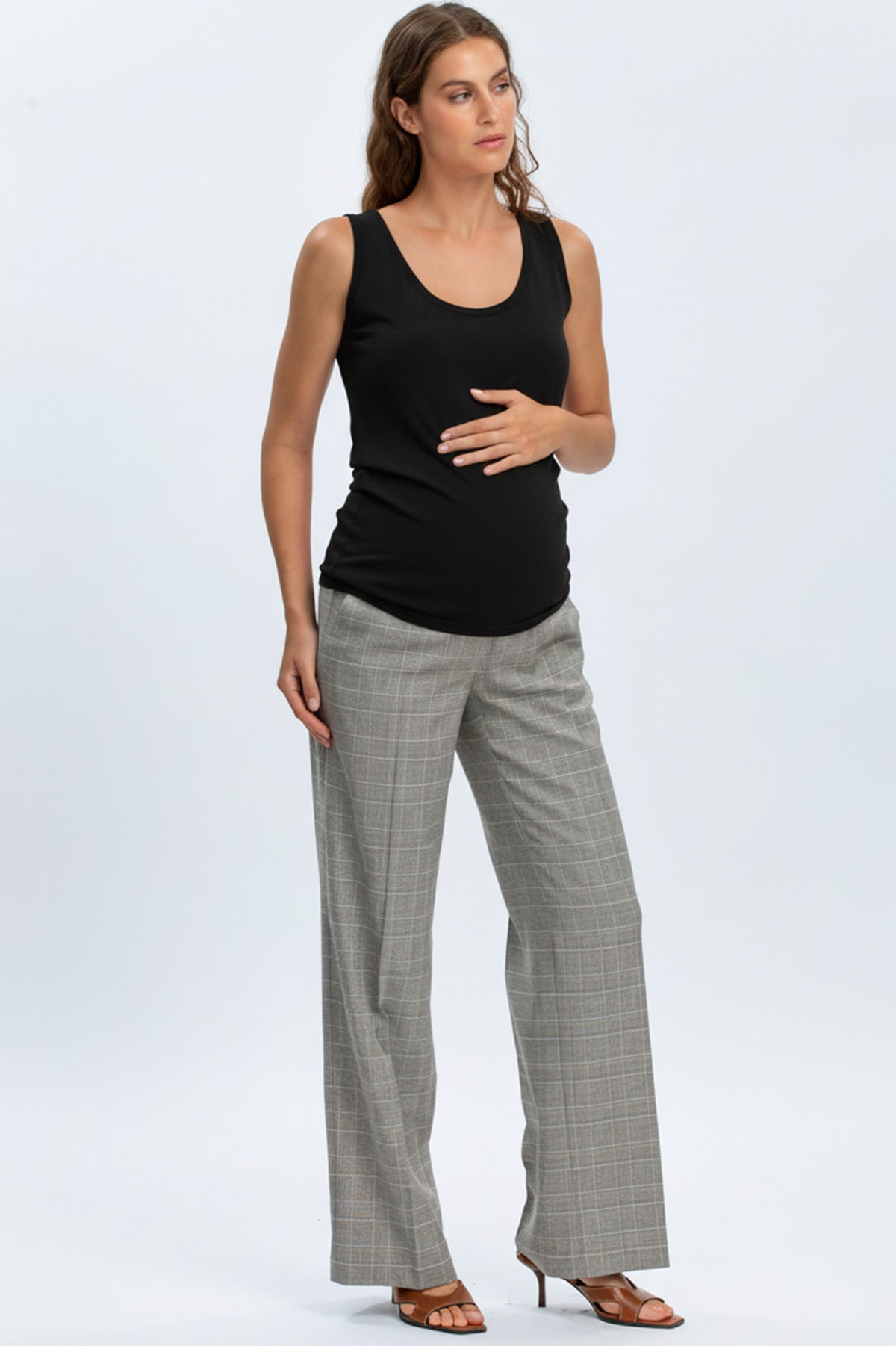 MARETTIMO | Top Premaman Nero con Scollo Rotondo