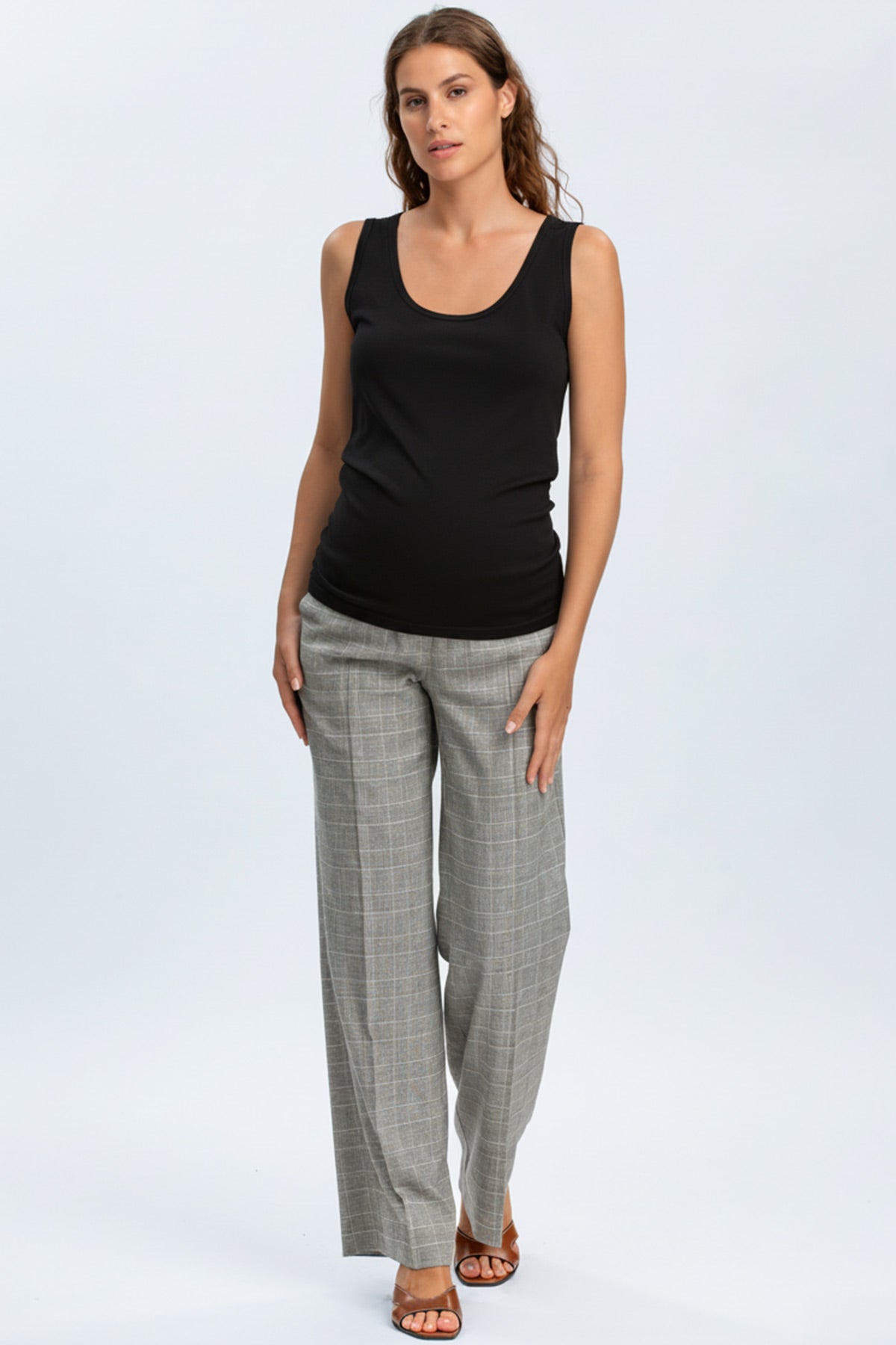 MARETTIMO | Top Premaman Nero con Scollo Rotondo