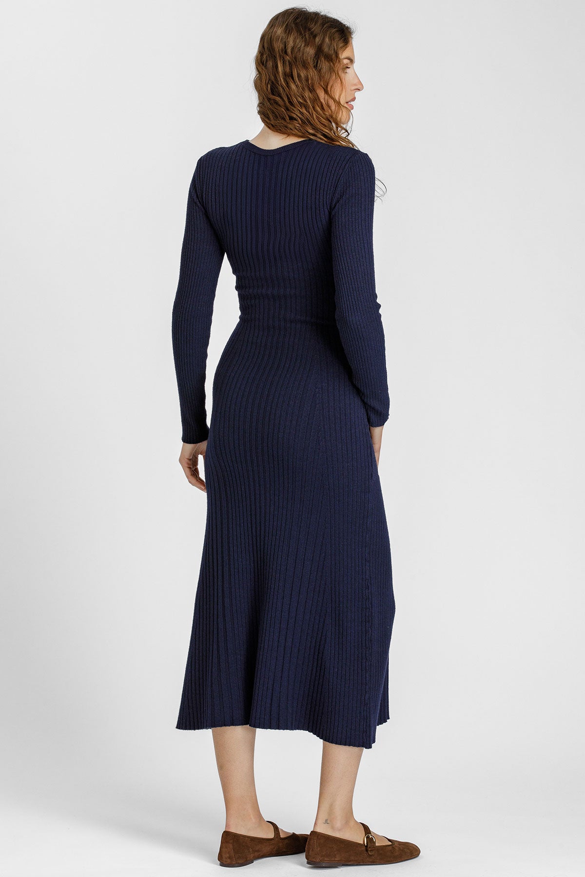 GEMMA | Abito Premaman e Allattamento Blu Navy a Costine